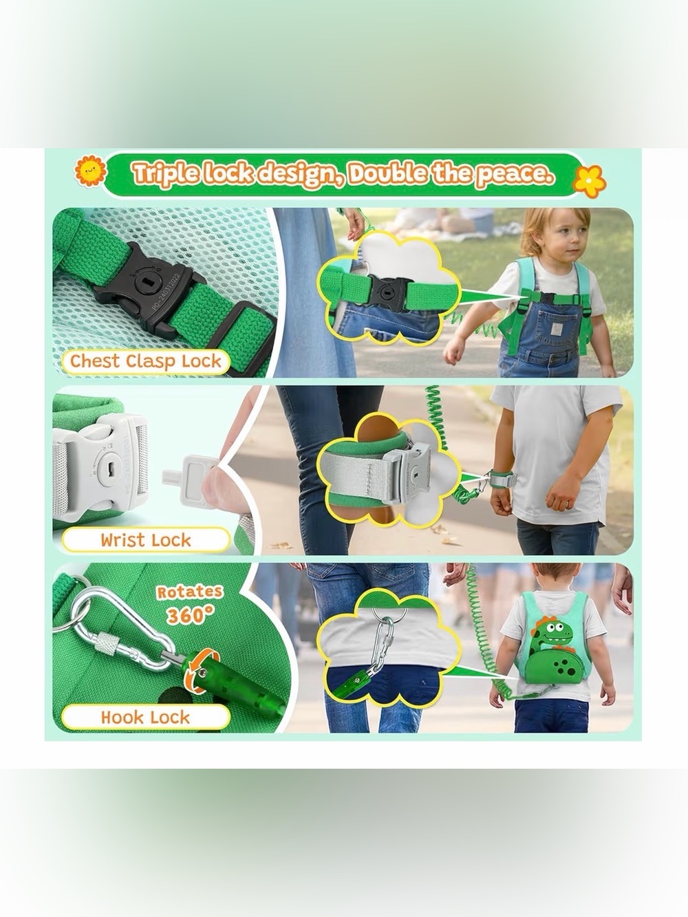 Dinosaur Toddler Safety Harness and Leash - Picture 6 of 6